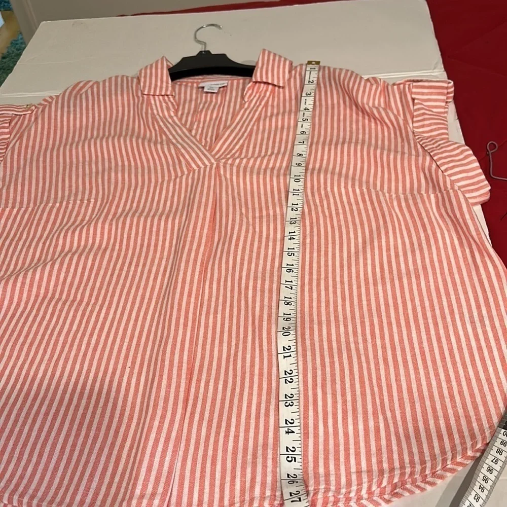 Liz Claiborne orange and white striped top NEW - Picture 4 of 9